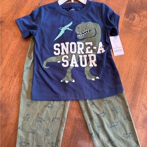 Carter's Snore-a-Saur Pajama Set - Navy and Olive